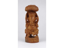 Keleti fafaragvány Ganesha szobor fafaragás 16 cm