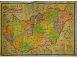 Régi "A Magyar Népköztársaság megyéi, ipara és közlekedése" térkép 1964  110 x 160 cm