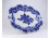 Régi barokkos, kék-fehér virágmintás, ovális Wallendorf porcelán tál 33 x 22.5 cm