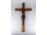 Nagyméretű fa kereszt feszület faragott Jézussal 62.5 cm