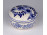 Delft jellegű, kék-fehér, virágmintás kerámia bonbonier 8 cm