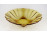 Borostyánsárga színű art deco üveg gyümölcskínáló tál 30 cm