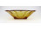Borostyánsárga színű art deco üveg gyümölcskínáló tál 30 cm