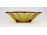 Borostyánsárga színű art deco üveg gyümölcskínáló tál 30 cm