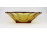 Borostyánsárga színű art deco üveg gyümölcskínáló tál 30 cm