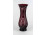 Bordó csiszolt kristály váza 22 cm