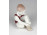 Régi cipőjét kötő kisfiú Aquincum porcelán figura
