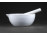 Régi Zsolnay porcelán patika mozsár gyógyszerész mozsár törővel 13.7 cm