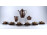 Régi 6 személyes barna - arany színű jelenetes Bavaria Schumann porcelán teás készlet