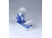 Kék fehér Zsolnay porcelán figura tyúkot etető lány