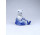 Régi kék fehér mázas fejkendős Zsolnay porcelán kislány