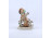 Régi német Bertram jellegű porcelán figura harmonikázó kisfiú kutyákkal 14 cm
