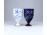 Régi kék és fehér színű virágmintás japán porcelán talpas pohár pár