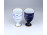 Régi kék és fehér színű virágmintás japán porcelán talpas pohár pár