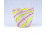 Antik fodros szélű szalvétaváza Zanfirico és Ribbon muránói üveg díszváza 7 x 8.5 cm