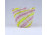 Antik fodros szélű szalvétaváza Zanfirico és Ribbon muránói üveg díszváza 7 x 8.5 cm