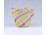 Antik fodros szélű szalvétaváza Zanfirico és Ribbon muránói üveg díszváza 7 x 8.5 cm