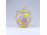 Antik fodros szélű szalvétaváza Zanfirico és Ribbon muránói üveg díszváza 7 x 8.5 cm
