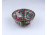 Régi kézzel festett jelenetes jelzett kínai porcelán kistál 5.7 x 11.4 cm