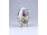 Limoges jellegű virágmintás tojás alakú bonbonier 9 cm