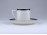 Régi kék arany sávos H&C Chodau porcelán kávéscsésze 
