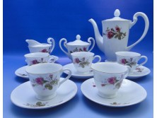Régi virágmintás porcelán kávés készlet