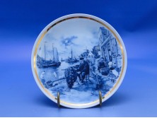 Jelezett Holland DELFT porcelán dísztányér