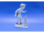 Jelzett Aquincumi porcelán kisfiú figura
