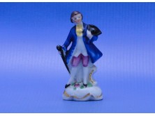Antik kisméretű főúri német porcelán szobor
