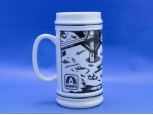 Jelezett Hollóházi porcelán söröskorsó KBFI