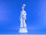 Jelzett nagyméretű porcelán nő figura