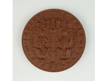 Régi jelzett Meisseni kerámia plakett 1968