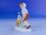 Régi talicskás kisfiú porcelán figura