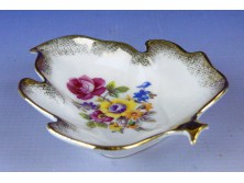 Régi német porcelán levél alakú gyűrűtartó