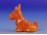 Régi miniatűr porcelán foxi kutya