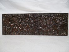Iparművészeti vörösréz ötvösmunka 5 x 15 cm