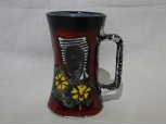 Retro jelzett kerámia korsó 14 cm