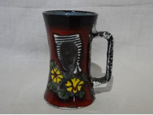 Retro jelzett kerámia korsó 14 cm