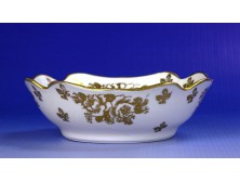 Régi aranyozott francia porcelán kínáló tál
