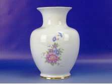 Virág mintás hollóházi porcelán váza