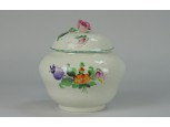 Régi kosaras herendi porcelán bonbonier