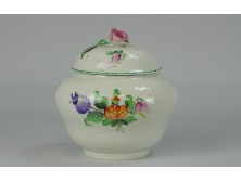 Régi kosaras herendi porcelán bonbonier