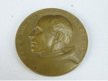 Jelzett bécsi bronz vatikáni emlékplakett