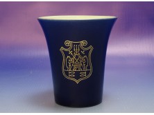 Kobaltkék arany címeres porcelán díszpohár