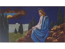 Régi szentkép gobelin arany keretben 73x110