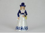 Jelzet GDR porcelán női figura csengő 19 cm