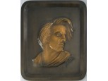Nagyméretű bronz Chopin falidísz