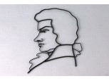 Kontúr drótmunka Mozart portré