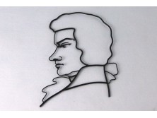 Kontúr drótmunka Mozart portré