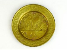 Régi egyiptomi réz dísztányér 12 cm